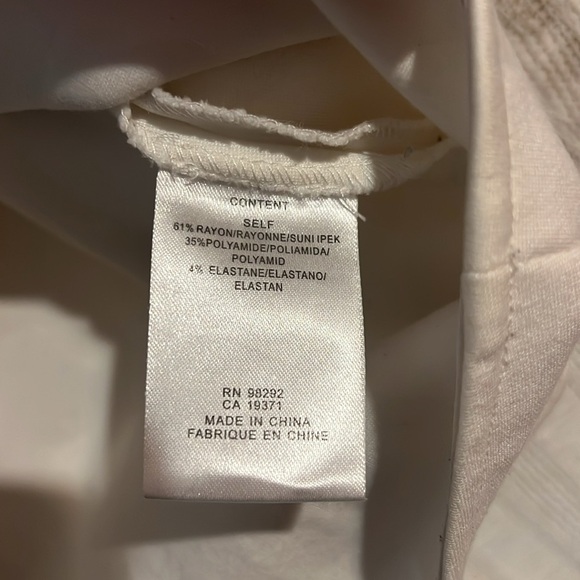 Tibi White sweatshirt blouse with draped neckline size small - Picture 4 of 5